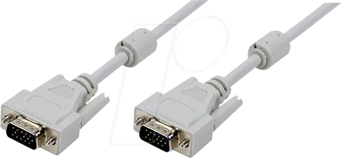 LOGILINK CV0026 - VGA Monitor Kabel 15-pol VGA Stecker, 2x Ferrrit, grau, 3,0 m