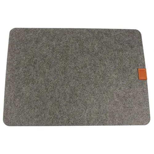 Macosa TT10323 Tischset 4 STK. Filz Leder dunkelgrau Platzsets modern abwischbar Tischdeko Tischmatte Platzmatte Tisch-Unterlage Platzdeckchen (Dunkelgrau)