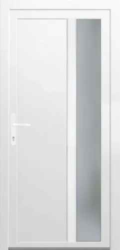 Nebeneingangstür K511 Weiß 98 cm x 198 cm - Moderne Kunststofftür mit 5-fach Verriegelung und hohem Einbruchschutz. Pflegeleicht und wärmedämmend dank 2-Scheiben-Isolierglas. Ideal für Sicherheit und Stil in Ihrem Zuhause.