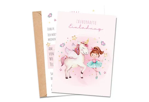 MeinBaby123® Einladungskarten Kindergeburtstag inkl. 10 Umschläge, Kindergeburtstag Jungs und Mädchen, Geburtstagseinladungen Kinder