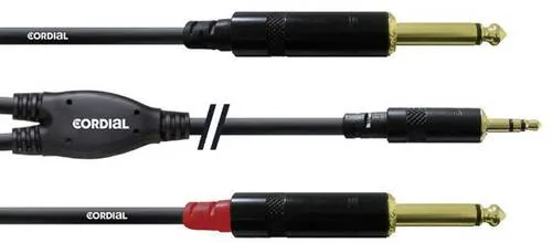 Cordial CFY3WPP Audio Adapterkabel [1x Klinkenstecker 3.5mm - 2x Klinkenstecker 6.35 mm] 3.00m Schwarz
