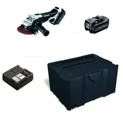 Panasonic Akku Winkelschleifer EY 46A2 LJ2G 18V 5.0 Ah - Schleifmaschinen: Leistungsstarker Akku Winkelschleifer mit IP56 Schutz, ideal für anspruchsvolle Anwendungen in jedem Wetter und ergonomischem Design für optimalen Komfort.