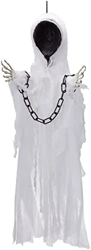 Boland 74551 - Deko-Figur gesichtsloser Geist, gruselige Hängedeko für Halloween oder Karneval, 100 cm lang und vielseitig einsetzbar