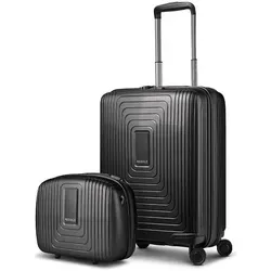 REDOLZ Hartschalen Koffer-Set-2-teilig | S Trolley mit Dehnfalte und Beauty-Case - Koffer & Reiseaccessoires: 2-teiliges Set mit leichtem S Trolley (40x23x55 cm) und Kosmetikkoffer, ideal für Kurztrips und Handgepäck. Mit wasserfesten Reißverschlüssen für optimalen Schutz.