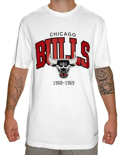 Mitchell & Ness NBA Hardwood Classics Team Arch T-Shirt - Chicago Bulls, Weiß, XL
