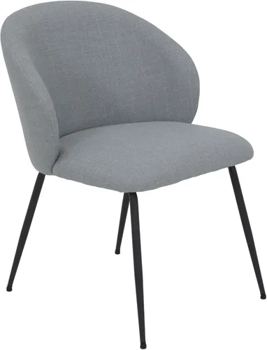 Hela Esszimmerstuhl Sessel Graz, Webstoff Grau, XL Sitzbreite - Freischwinger mit extra breitem Sitz und rundem Rücken, belastbar bis 120 kg. Ideal für gemütliche Esszimmerstunden. Modernes Design mit stabilen Metallfüßen in Schwarz.