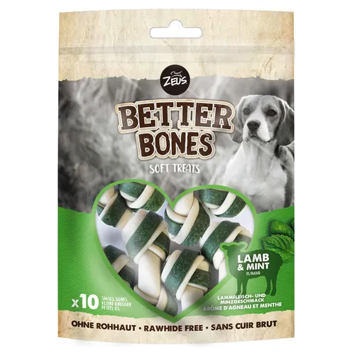 Zeus BetterBones Small Bones Lamm & Minze für Hunde - 10 Stück Kauspielzeug