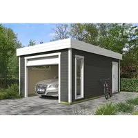 Einzelgarage Outdoor Life Bahamas 2 mit Sektionaltor 380 x 560 cm - Gartenhäuser, Geräteschuppen & Carports – Robuste Einzelgarage in graugrün, bietet optimalen Schutz für Ihr Fahrzeug und ist platzsparend.
