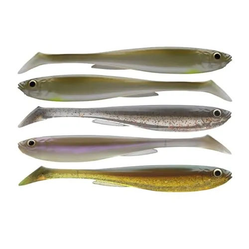 DAIWA Prorex Slim Shady, Nature Farbe-Set, 7,5cm, 3,3g, Gummifischköder, 5 Pieces, 15100-600