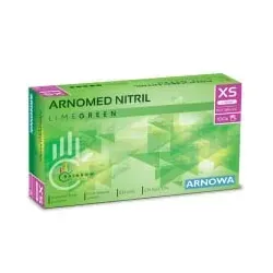 ARNOMED Nitril Lime Green Einmalhandschuhe, puderfrei, grün 389-XS , 1 Packung = 100 Stück, Größe XS