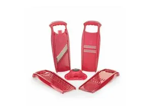 Borner Grater-Set Julienne Slicer, Crincle, Wave-Waffle Cuter, Cheese Grater - Küchenhelfer für kreative Gerichte, vielseitig einsetzbar mit verschiedenen Schneideoptionen für perfekte Ergebnisse.