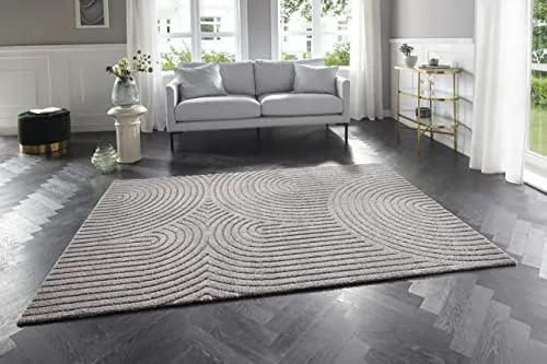 ELLE DECORATION Designteppich Panglao - Kurzflor-Teppich mit Hoch-Tief-Struktur, supersoft und pflegeleicht, perfekt für moderne Wohnräume und fußbodenheizungsgeeignet.