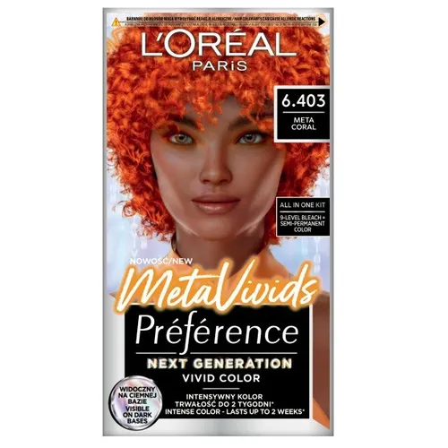 L’Oréal Paris Préférence Meta Vivids semipermanente Haarfarbe Farbton 6.403 CORAL 1 St.