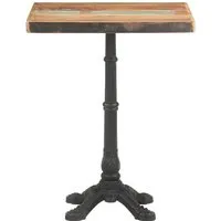 vidaXL Bistrotisch 60x60 cm aus Altholz - Esstisch aus massivem Altholz, einzigartig in Farbe und Maserung, mit stabilen Gusseisenbeinen – ideal für eine romantische Atmosphäre in Ihrem Zuhause.
