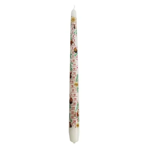 OLShop AG 4er Pack Ebersbacher Adventskalenderkerzen gelackt, Weiß, (Ø x H) 22 x 290 mm