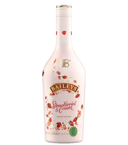 Baileys Strawberries & Cream - Köstlicher Erdbeerlikor, B-Corp zertifiziert, 500ml - Likör mit köstlichem Erdbeergeschmack, ideal für Sommer-Feeling das ganze Jahr über. Perfekt zum Mixen von Cocktails oder als Geschenk!