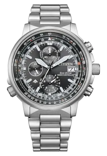 Citizen AT8300-58E Promaster Navihawk A-T – Herrenuhr Edelstahl Solar Chronograph - Armbanduhren für Herren, mit innovativer Eco-Drive Solar-Technik für nachhaltige Energie und präzise Zeitmessung, sportliches Design mit 20 ATM Wasserdichtigkeit.