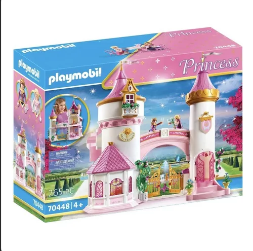 PLAYMOBIL Princess 70448 - Prinzessinenschloss mit 3 Zimmern und 2 Figuren, ideal für kleine Prinzessinnen ab 4 Jahren