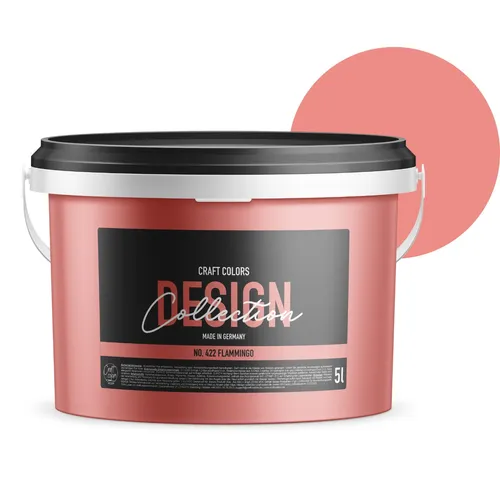  hochwertige Wandfarbe Flamingo edelmatt No.422 von Craft Colors®️ 5 L