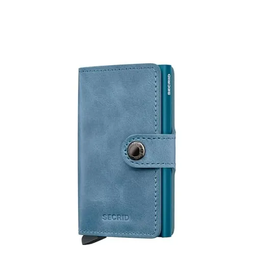 SECRID Miniwallet Vintage Teal - Unisex Portemonnaie aus hochwertigem, lebendigem Vintage-Leder mit RFID-Schutz. Kompakt und stilvoll, bietet Platz für bis zu 6 Karten und ideal für Ordnung und Sicherheit im Alltag.