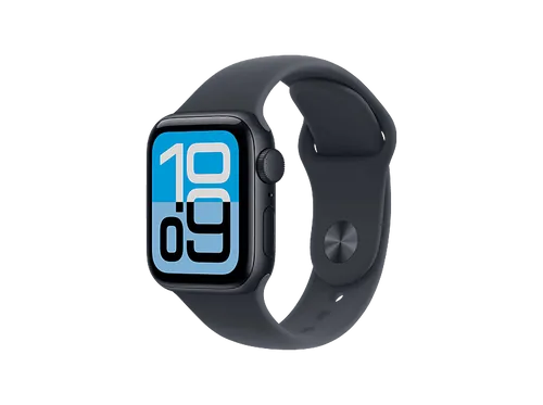 Apple Watch SE (2025) 40 mm Mitternacht Sportarmband S/M - Smartwatch mit Aktivitäts-Tracking, Herzfrequenzmessung und Always-on-Display für ständige Erreichbarkeit. Ideal für Sportler und Fitnessbegeisterte!