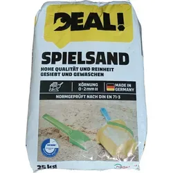 25kg Quarzsand für Kinder - Spielsand für Sandkasten & Garten - Hochwertiger 25 kg Spielsand in Braun-Beige mit 2 mm Körnung. Ideal für kreative Sandburgen und sicheres Spielen. Normgeprüft nach DIN EN 71-3 für unbesorgten Spielspaß!