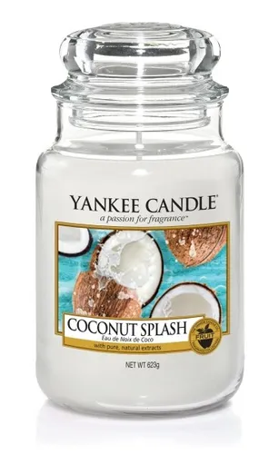 Yankee Candle Coconut Splash 623 g - Duftkerze für ein tropisches Ambiente, ideal für jeden Raum. Genießen Sie den erfrischenden Duft von Kokosnuss und bringen Sie Urlaubsfeeling in Ihr Zuhause.