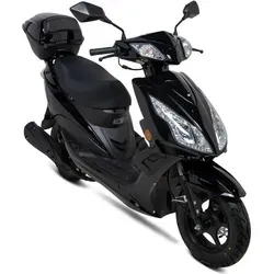 GT-Union GT3 Motorroller 45 km/h, schwarz - Stylischer Motorroller mit 2,2 KW Leistung, ideal für Stadtfahrten. Mit Heckspoiler, LED-Beleuchtung und abschließbarem Staufach bietet er Komfort und Sicherheit.