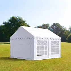TOOLPORT PRO 4x5m Partyzelt, PVC-Plane, weiß - Pavillons: Robustes 4x5m Partyzelt aus reißfestem PVC, 100% wasserdicht und mit UV-Schutz 50+, ideal für jede Wetterlage und vielseitige Einsatzmöglichkeiten.