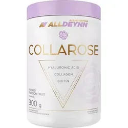 Allnutrition AllDeynn Collarose Kollagen 300 g - Nahrungsergänzungsmittel mit Himbeere-Wald-Erdbeere Geschmack, reich an Biotin, Hyaluronsäure und Vitamin C für allgemeines Wohlbefinden und Anti-Aging.