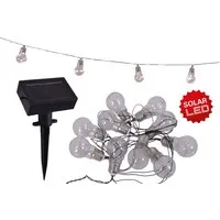 Näve LED/Solar Lichterkette "Glühbirne" - Weihnachtsbeleuchtung mit 10er-LED Solar-Außen-Lichterkette, ideal für stimmungsvolle Abende in Biergarten, Wintergarten oder Partyzelt, unempfindlich durch Kunststoff-Birnen.