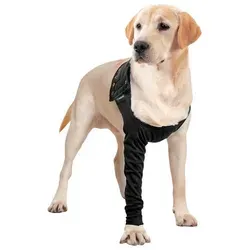 Suitical OP-Body Recovery Front Leg Single Sleeve® Dog schwarz - Haustier-Pullover, atmungsaktiver Schutz für Wunden und Hautprobleme an Vorderbeinen, empfohlen von Tierärzten, alternative zum Halskragen, maschinenwaschbar und wiederverwendbar.