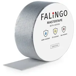 FALINGO Dichtungsband Wasserdichtes Klebeband, Butyl Klebeband für Dach, Wand, Fenster, Rohr, Hohe Klebekraft 50 mm x 500 cm