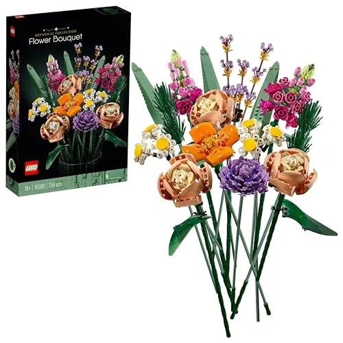 LEGO Icons Blumenstrauß - Set für Erwachsene mit 15 realistischen Blumen, kreative Dekoration und ideales Geschenk für jedes Zuhause