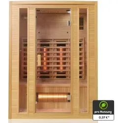 Tronitechnik® Infrarotkabine Infrarotsauna MANILA 140cm x 100cm inkl. 7 Vollspektrumstrahler, Farblicht, Hemlockholz