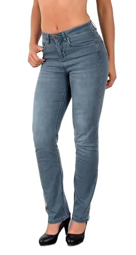 ESRA Damen Straight Fit Jeans Hose - Bequeme High Waist Jeans in Übergröße - Die ESRA Straight Fit Jeans kombiniert Stil und Komfort. Mit hohem Baumwollanteil und Stretch für optimale Bewegungsfreiheit. Erhältlich in verschiedenen Farben und Größen bis 54.