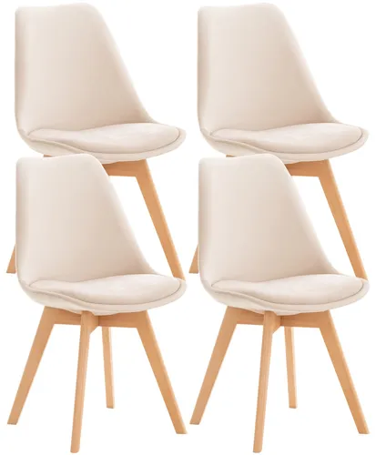 CLP 4er Set Esszimmerstuhl Linares: Stilvoller Komfort für Ihr Esszimmer - Stühle mit spannendem Materialmix aus Kunststoff, Stoff und Lederoptik. Ideal für ein modernes Ambiente und hervorragenden Sitzkomfort.