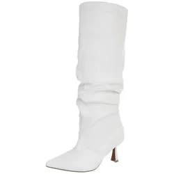 Ital-Design Moderne Slouch-Stiefel mit spitzer Zehenform für Damen Stiefel (90851728) Pfennig-/Stilettoabsatz Stiefel in Weiß weiß 38 EU