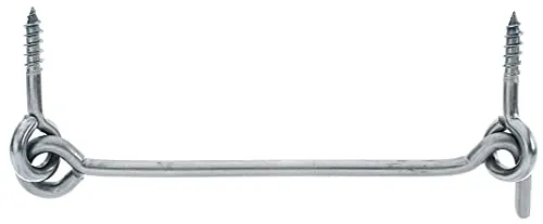 Alberts 209193 Sturmhaken | mit Winkelplatten oder Ösen | Edelstahl | Länge 120 mm | Haken-Ø 4,2 mm