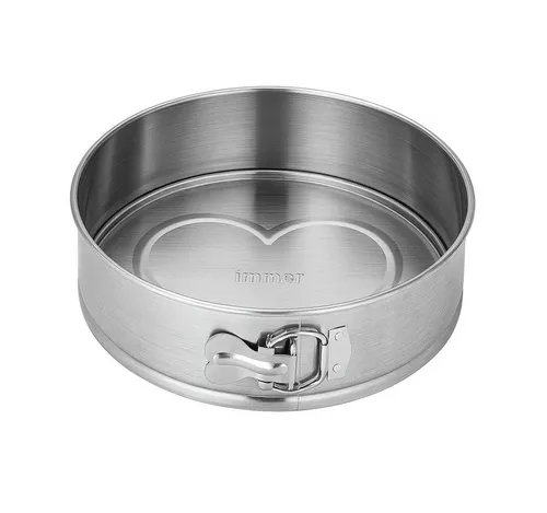 Immer Springform Kuchenform Edelstahl 25 cm - PFAS-frei - Springformen aus rostfreiem Edelstahl, unbeschichtet und hitzebeständig bis 300 °C. Ideal für gesundes Backen ohne Schadstoffe, spülmaschinenfest und mit 5 Jahren Garantie.