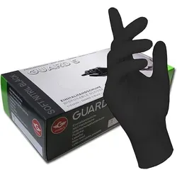 GUARD 5 Einweghandschuhe 100er - Box schwarze Hygiene- Koch- und Küchenhandschuhe (Art.118320) Lebensmittelecht, Puder- und Latexfrei schwarz M
