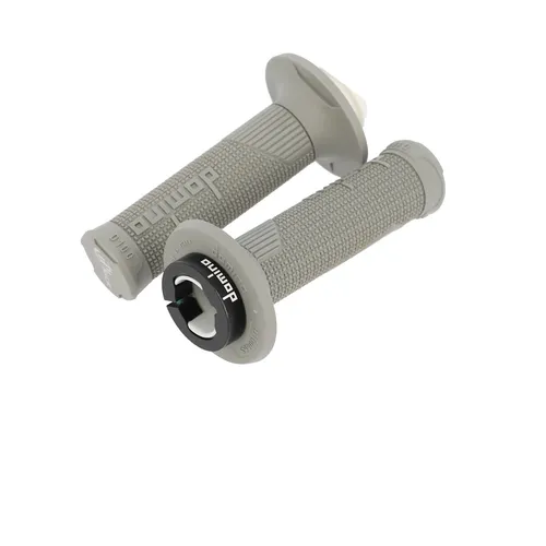Paar Handgriffe Domino D-Lock Grau für Suzuki RMZ 250/450F 4T - Griffe, Abdeckungen & Pads – Hochwertiges D-Lock-Kit mit sicherem Verschluss für optimalen Halt und Kontrolle beim Fahren.