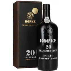 Kopke 20 Years Old TAWNY Porto 20% Vol. 0,75l - Exklusiver Rotwein aus Portugal, 20 Jahre gereift in Eichenfässern, ideal zu Pasteten und kräftigem Käse, mit Aromen von getrockneten Früchten und feinen Holznoten.