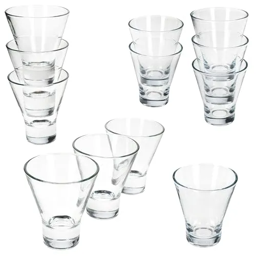 MamboCat YPSI Dessertgläser Set 12-teilig - Vielseitiges 12-teiliges Dessertgläser-Set aus klarem Glas, ideal für kreative Dessertpräsentationen. Stapelbar und spülmaschinenfest, perfekt für süße und herzhafte Snacks.