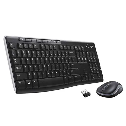 Logitech Wireless Combo MK270 - Kabelloses Tastatur-Maus-Set - Maus-Tastatur-Sets mit vollem QWERTY-Layout, ideal für universelle Nutzung. Genießen Sie die Freiheit der kabellosen Verbindung in elegantem Schwarz.