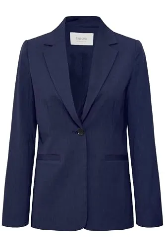 b.young BYDANTA Damen Blazer Longblazer/Kurzblazer Jacke figurumspielend, Größe:46, Farbe:Copenhagen Night (194020)