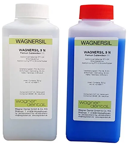 WAGNERSIL 9 N (1 kg) | Premium Dubliersilikon | Mischverhältnis 1:1 | Abformsilikon | Silikon-Kautschuk | zur Herstellung von Silikonformen mit Epoxidharz, Gips, Wachs uvm. | DIY