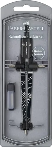 FABER-CASTELL 174488 - Schnellverstellzirkel TWISTER, in 3 verschiedenen Mustern erhältlich, keine Auswahl möglich, 1 Stück
