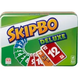 Mattel games Spiel Skip-Bo Deluxe Metallbox bunt - Gesellschaftsspiel für 2-6 Spieler, ideal für spannende Spieleabende ab 7 Jahren