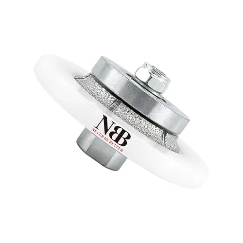 NBB Diamant-Profilscheibe Diamantfräser mit großer Abdeckführung Fräsbohrer Profilrad Bohrer zum Profilieren für Porzellan Fliesen Keramik Granit Marmor Stein für Winkelschleifer(Half-Bullnose B5)